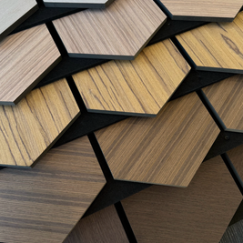 Hexagon Wall Panels Wood & Soundproofing (4PCS)