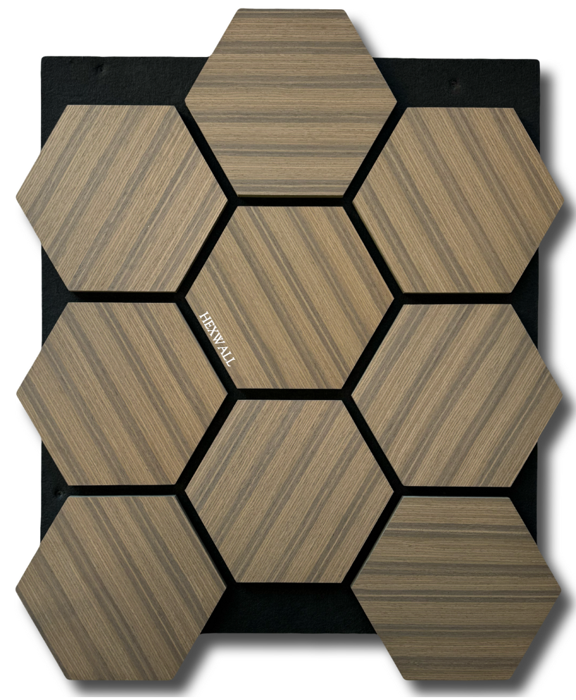 Hexagon Wall Panels Wood & Soundproofing (4PCS)