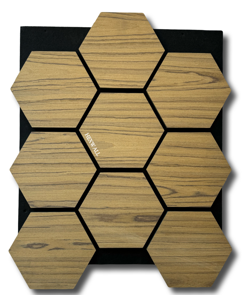 Hexagon Wall Panels Wood & Soundproofing (4PCS)
