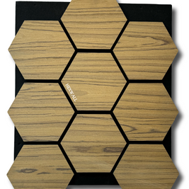 Hexagon Wall Panels Wood & Soundproofing (4PCS)